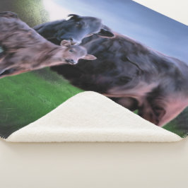 Schwarzangus-Kuh und Kalb Sherpadecke
