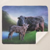 Schwarzangus-Kuh und Kalb Sherpadecke (Vorderseite (Horizontal))