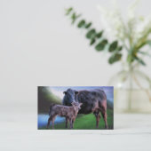 Schwarzangus-Kuh und Kalb Visitenkarte (Stehend Vorderseite)