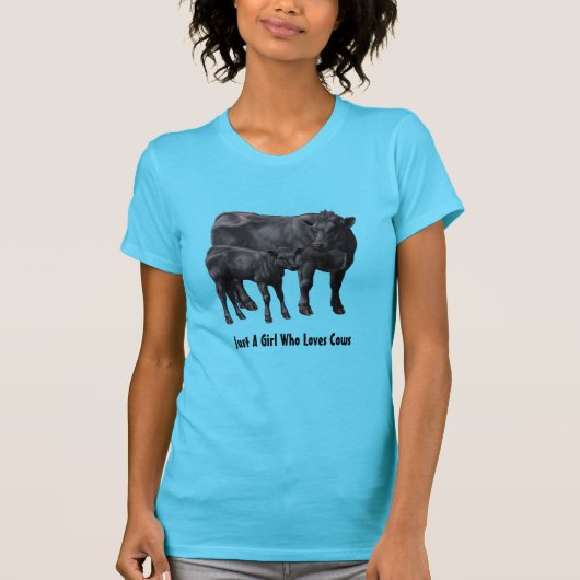 Schwarzanguskühe und Niedliches Kalb T-Shirt (Vorderseite)