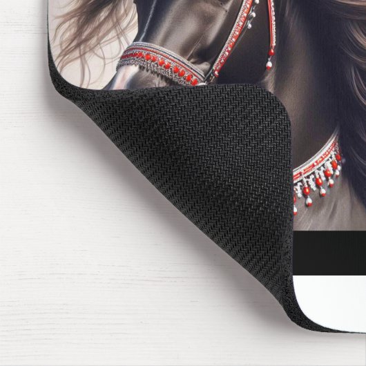 Schwarzarabische Pferde Mousepad (Ecke)
