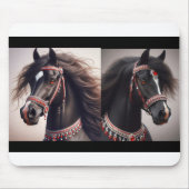 Schwarzarabische Pferde Mousepad (Vorne)