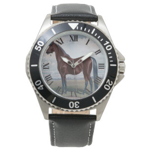 Schwarzarabisches Pferd Armbanduhr