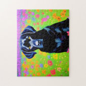 Schwarzarbeit in einem Bereich von Blume Puzzle (Vertikal)