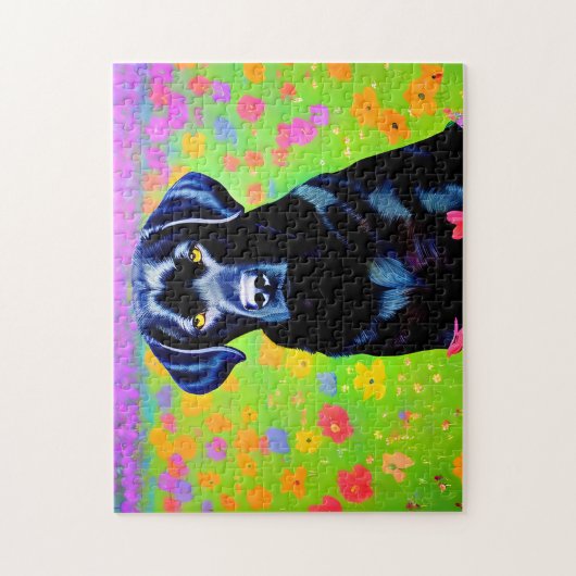 Schwarzarbeit in einem Bereich von Blume Puzzle (Vertikal)