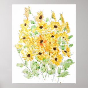 Schwarzäugige Susanne Aquarellmalerei Poster