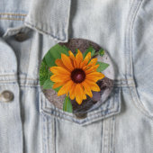 Schwarzäugige Susanne Gelbe Blume Foto Button (Beispiel)