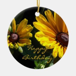 Schwarzaugige Susans Geburtstag Keramik Ornament