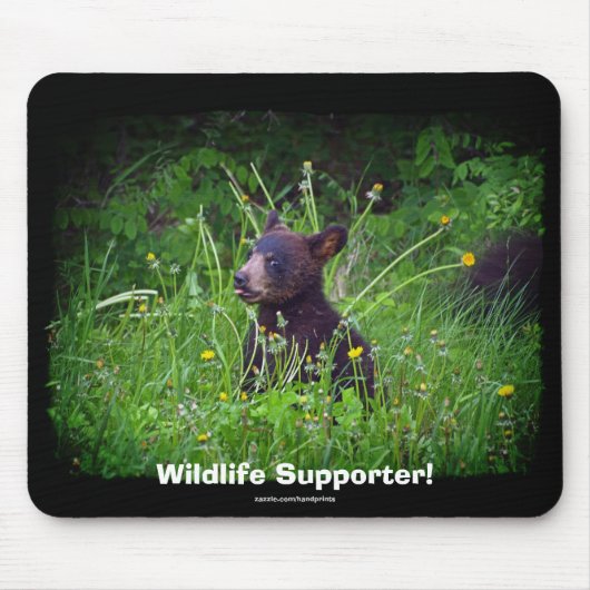 Schwarzbaerjungtier-Wildlife-Unterstützer-Mauspad Mousepad (Vorne)