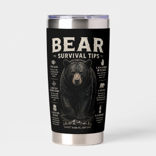 Schwarzbär Bären-Überlebenstipps Vintage Outdoor Thermobecher