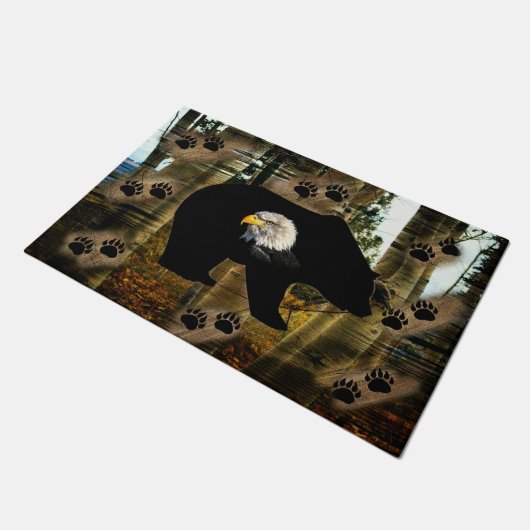 Schwarzbär Fußmatte (Schrägansicht)