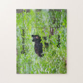 Schwarzbär im Wald Puzzle (Vertikal)