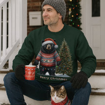 Schwarzbär in Weihnachtspullover-Festtags-Sweatshi