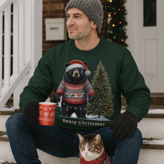 Schwarzbär in Weihnachtspullover-Festtags-Sweatshi Sweatshirt