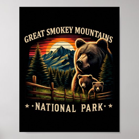 Schwarzbär Mutter Great Smokey Mountains National Poster (Vorne)