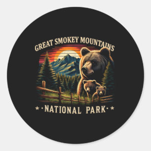 Schwarzbär-Mutter Great Smokey Mountains National Runder Aufkleber