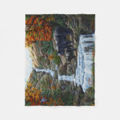 Schwarzbär Mutter und Cube Wasserfall Fleecedecke (Vorderseite)