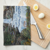 Schwarzbär Mutter und Cube Wasserfall Geschirrtuch (Viertel Falte)