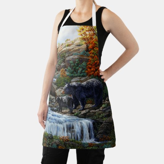 Schwarzbär Mutter und Cube Wasserfall Schürze (InSitu)