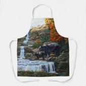 Schwarzbär Mutter und Cube Wasserfall Schürze (Vorderseite)