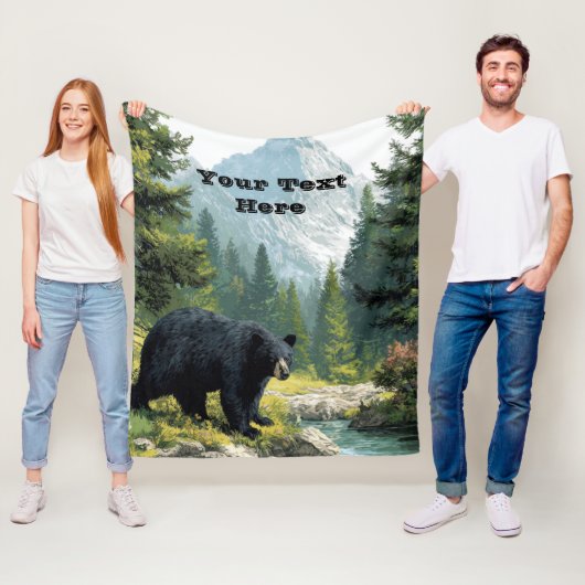Schwarzbär-Natur-Wurfdecke Fleecedecke (Beispiel)