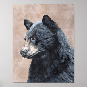 Schwarzbär-Porträt Poster