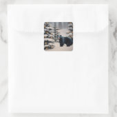 Schwarzbär Quadratischer Aufkleber (Tasche)