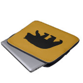 Schwarzbär-Silhouette Laptopschutzhülle (Vorne Knopf)