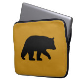 Schwarzbär-Silhouette Laptopschutzhülle (Vorderseite Links)