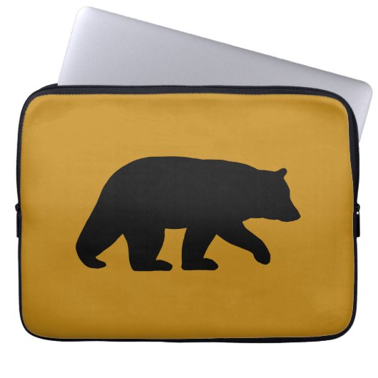 Schwarzbär-Silhouette Laptopschutzhülle (Vorderseite)