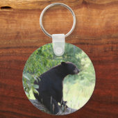 Schwarzbär sitzend Baum Schlüsselanhänger (Vorderseite)