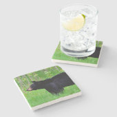 Schwarzbär Steinuntersetzer (Seitenansicht)