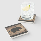 Schwarzbär Steinuntersetzer (Seitenansicht)