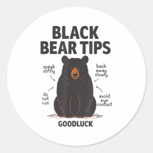 Schwarzbär-Tipps viel Glück  Runder Aufkleber