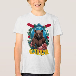 Schwarzbär umgeben von Kamelien mit Alabama Tri-Blend Shirt