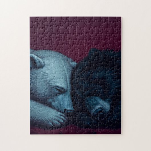 Schwarzbär und Eisbär Puzzle (Vertikal)