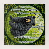 Schwarzbär-Waldszene-Geschenk für Wildtierliebhabe Puzzle (Horizontal)