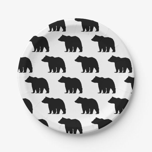 Schwarzbär-Wilderness-Camper-Papierteller Pappteller (Vorderseite)