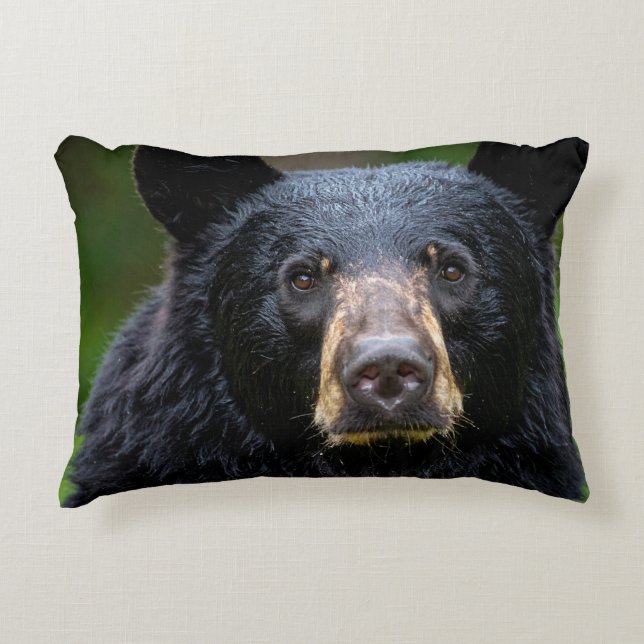 Schwarzbär-Wildnis-Design Dekokissen (Vorderseite)