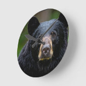 Schwarzbär-Wildnis-Design Runde Wanduhr (Winkel)