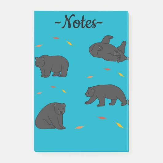 Schwarzbären Post-it Klebezettel (Vorderseite)