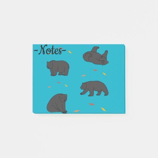 Schwarzbären Post-it Klebezettel (Vorderseite)