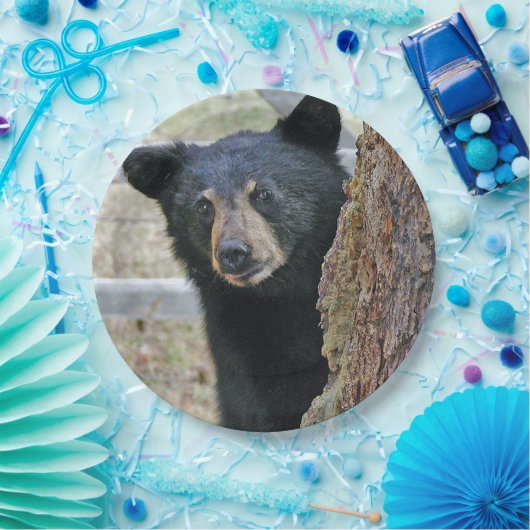 Schwarzbärenbaum-Foto Pappteller (Party)