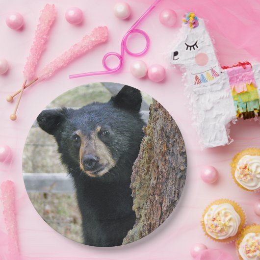 Schwarzbärenbaum-Foto Pappteller (Party)