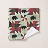 Schwarzbärenquilt Badhandtuch Set (Waschlappen)