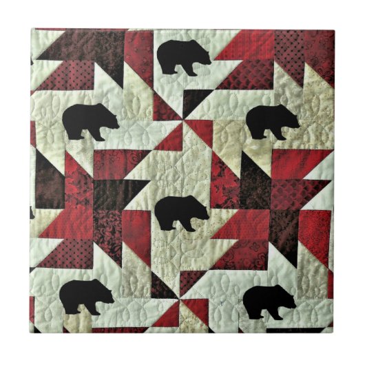 Schwarzbärenquilt Fliese (Vorderseite)