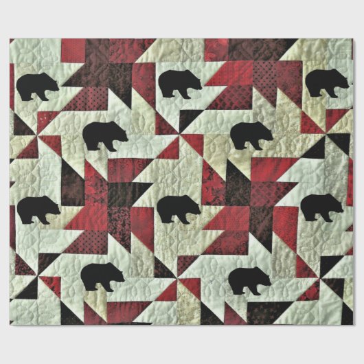 Schwarzbärenquilt Geschenkpapier (Flach)