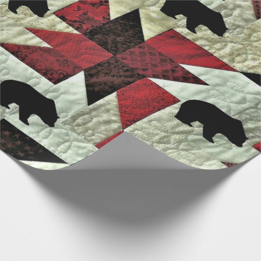 Schwarzbärenquilt Geschenkpapier (Ecke)