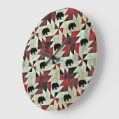 Schwarzbärenquilt Große Wanduhr (Winkel)