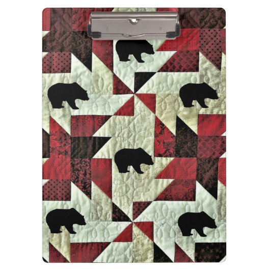 Schwarzbärenquilt Klemmbrett (Vorderseite)
